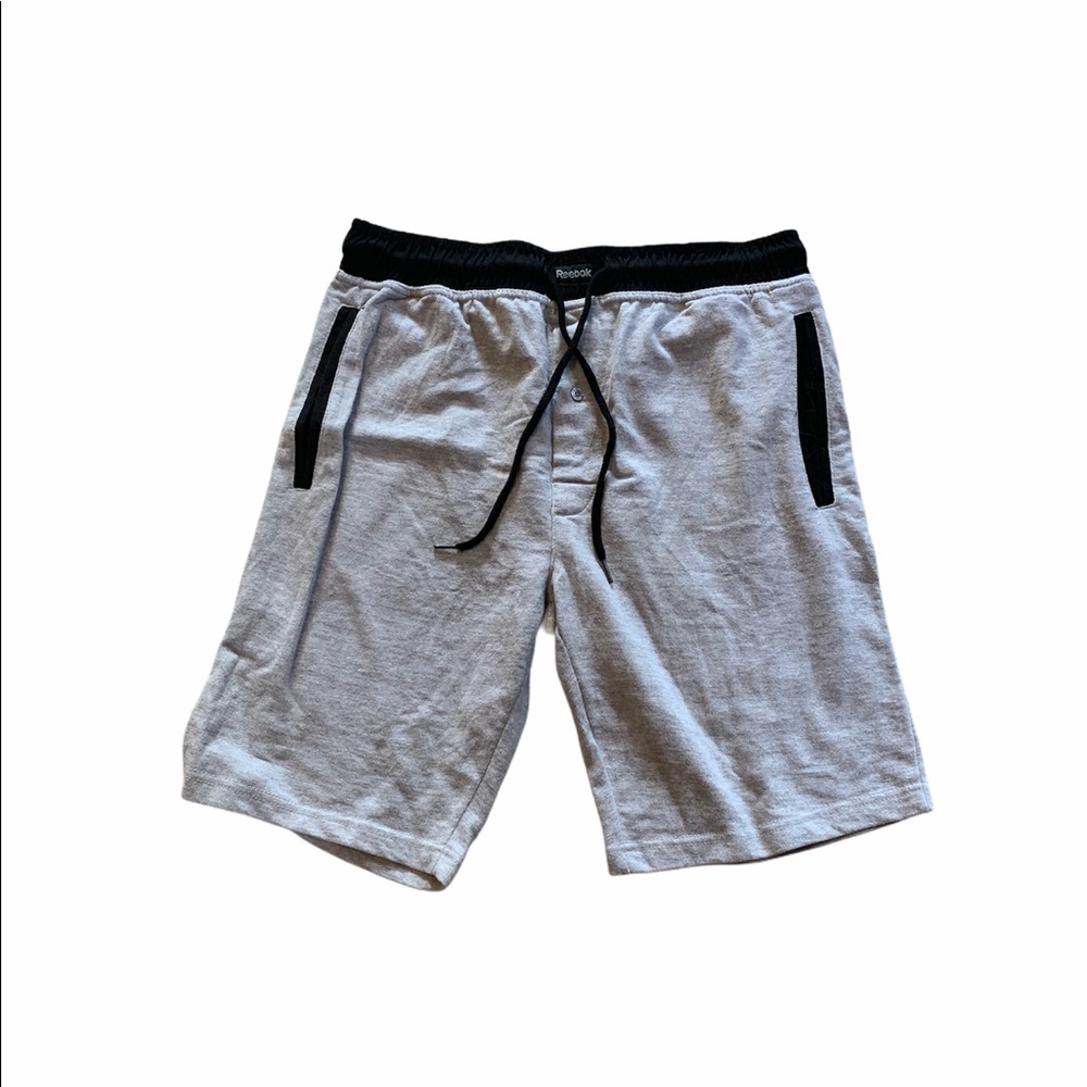 Reebok Gray Bermuda Shorts Size M Oversized Elastic Waist Athleisure Lounge